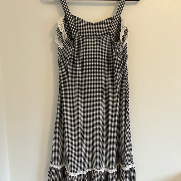 Vintage Gingham Coastal Cowgirl Cottagecore Ruffle Mini Dress Women’s Size Small - Picture 5 of 11